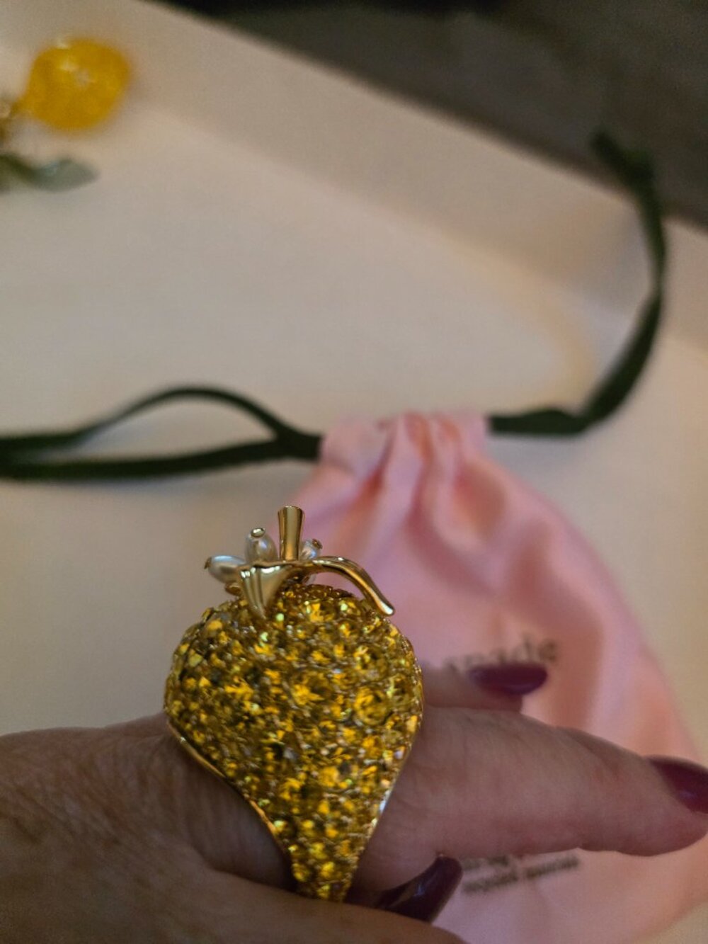 KATE SPADE LEMON 🍋 BLOSSOM STATEMENT RING - Picture 6 of 8